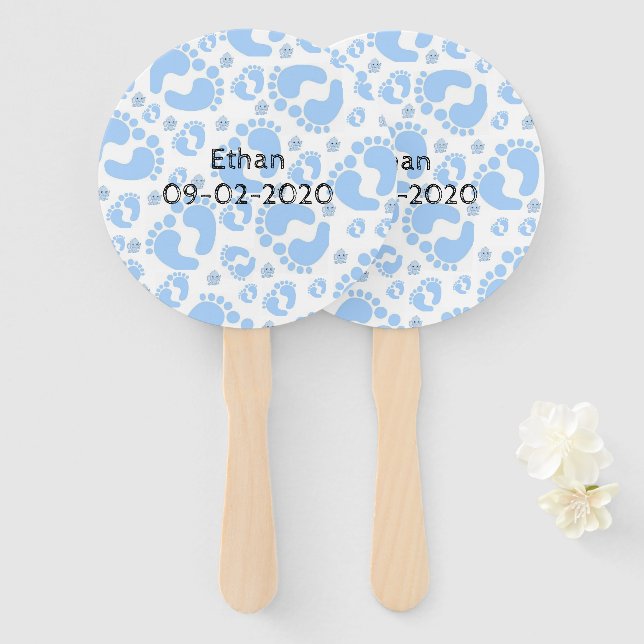 Set von Fans Baby Blue Feet Boy Fächer (Vorne und Hinten)