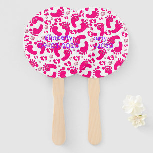 Set von Fans Baby Pink Feet Girl Fächer