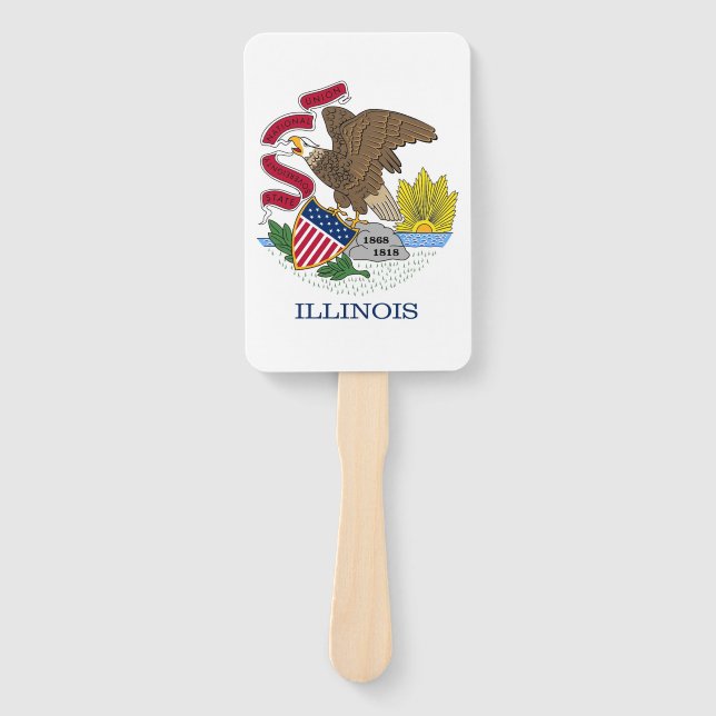 Set von Handfächern mit der Flagge von Illinois St Fächer (Vorderseite)