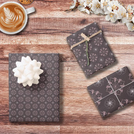 Set von Intricate-blüh-Designs - Packpapier Geschenkpapier Set