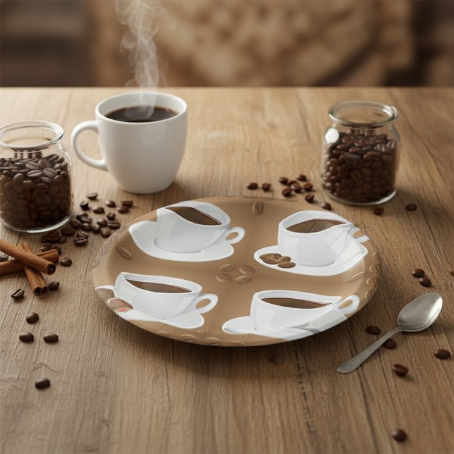 Set von Kaffeepapier-Tellern Pappteller (Von Creator hochgeladen)