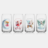 Set von vier Weihnachtsgebäck frohe Weihnachten
