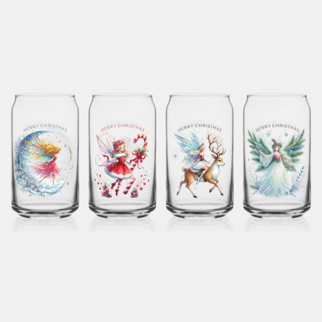 Set von vier Weihnachtsgebäck frohe Weihnachten Dosenglas (Hinten)