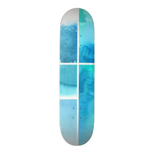 Set von Watercolor abstrakte handgemalte 2 Skateboard
