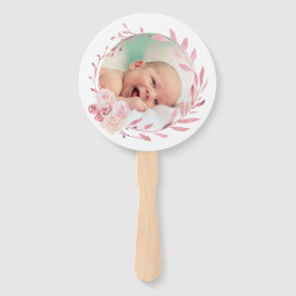 Set von zehn rosa Aquarellrahmen Taufe Fächer