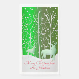 Set Weißer Reinder bearbeiten Name Grün Serviette