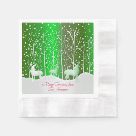 Set Weißer Reinder bearbeiten Name Grün Serviette