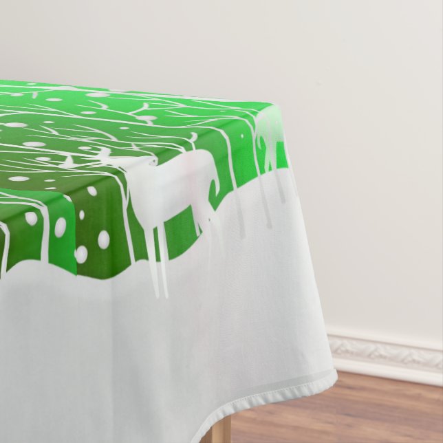 Set Weißer Reinder bearbeiten Name Grün Tischdecke (Beispiel)