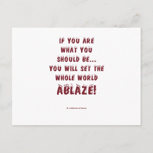 Set World Ablaze! Postkarte (Vorderseite)