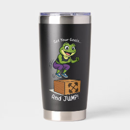 Set Your Goals and Jump – Female Frog Workout Thermobecher