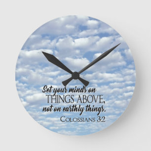 Set Your Minds on Things Above Runde Wanduhr