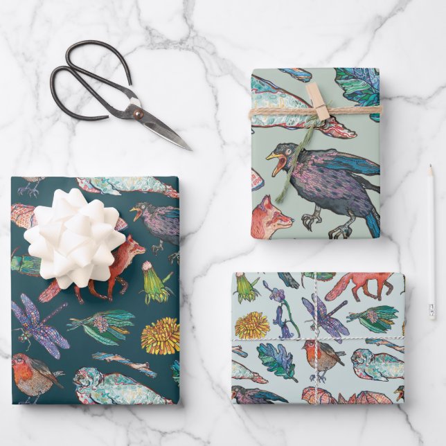 Set zum Grünbuch über wild lebende Tiere in Irland Geschenkpapier Set (Vorderseite)