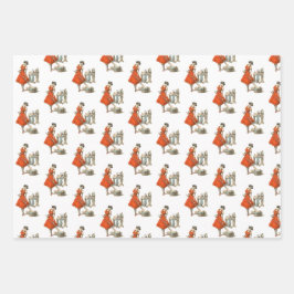 Set zum Wrapping von Krampus Geschenkpapier Set