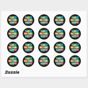 Set zusammenkleben runder aufkleber