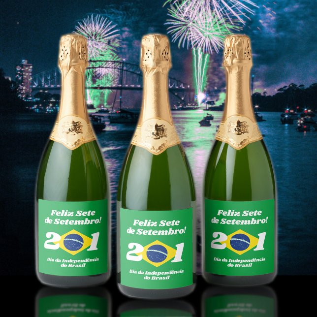 Sete de Setembro Unabhängigkeitstag Brasilien Flag (Brazil Independence Day Champagne Bottles Cover Photo.)