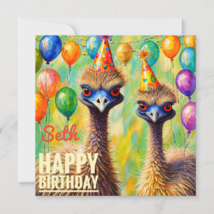 SETH ~ Carte d'anniversaire ~ Emus ~