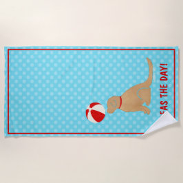 Sethe Day Golden Retriever Aqua Beachball Handtuch