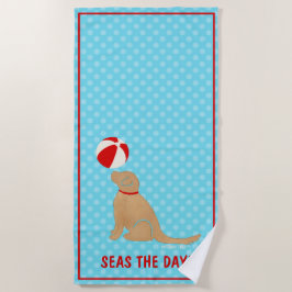 Sethe Day Golden Retriever Aqua Beachball Handtuch