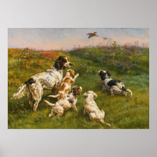 Setter and Pups von Edmund Henry Osthaus Poster (Vorne)