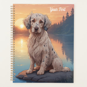 Setter anglais au bord d'un lac