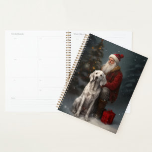 Setter anglais avec Noël Festif du Père Noël