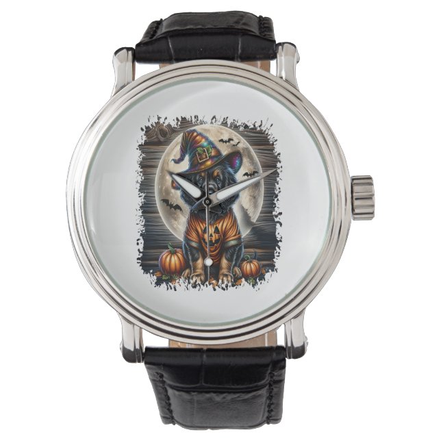 Setter Dog Halloween Square Armbanduhr (Vorderseite)