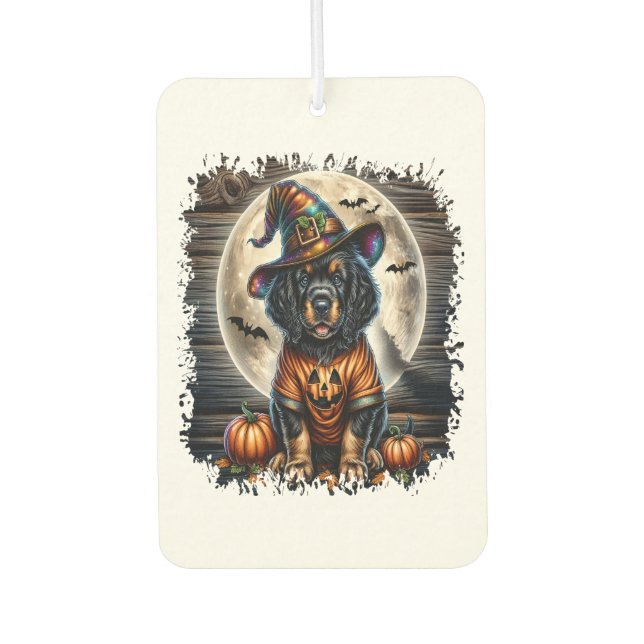 Setter Dog Halloween Square Autolufterfrischer (Vorderseite)