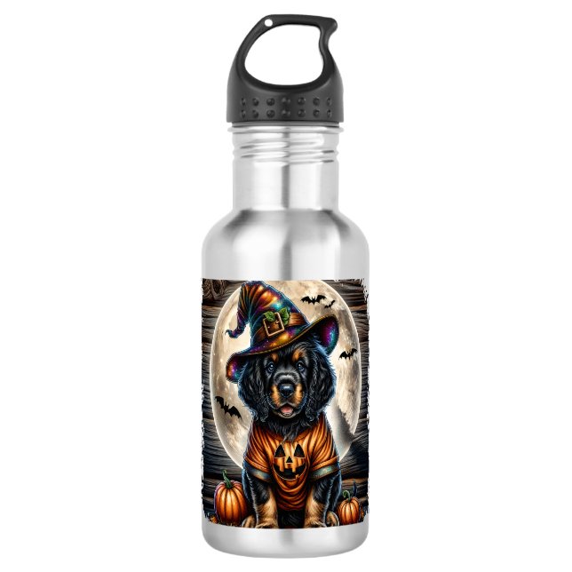 Setter Dog Halloween Square Edelstahlflasche (Vorderseite)