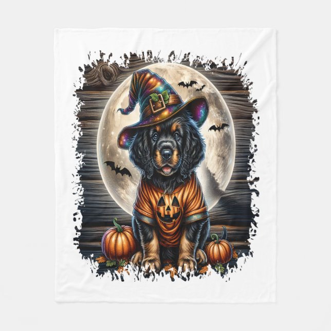 Setter Dog Halloween Square Fleecedecke (Vorderseite)