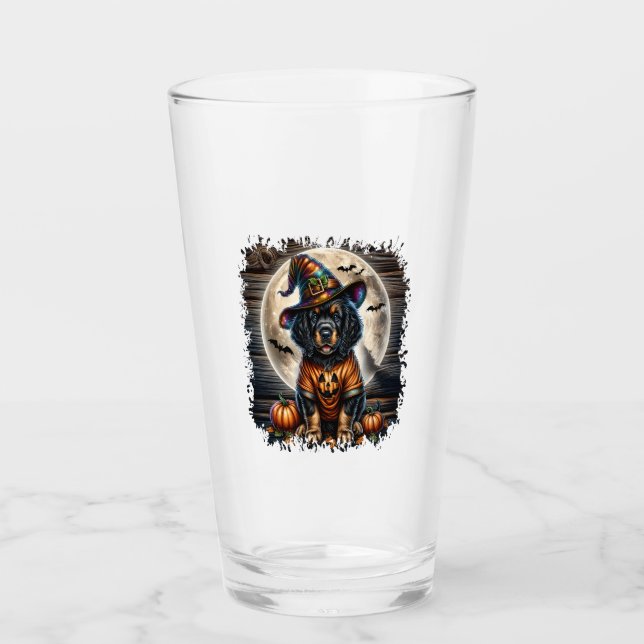 Setter Dog Halloween Square Glas (Vorderseite)