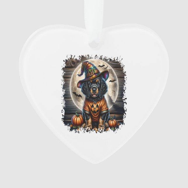 Setter Dog Halloween Square Ornament (Vorderseite)