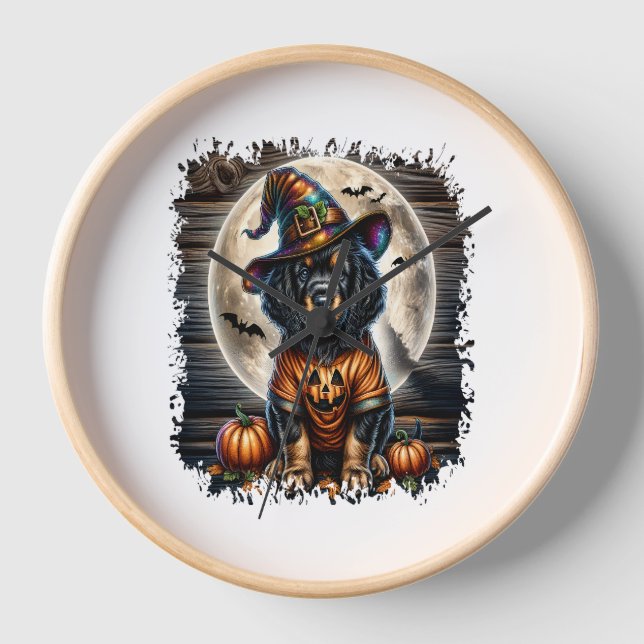 Setter Dog Halloween Square Uhr (Vorderseite)