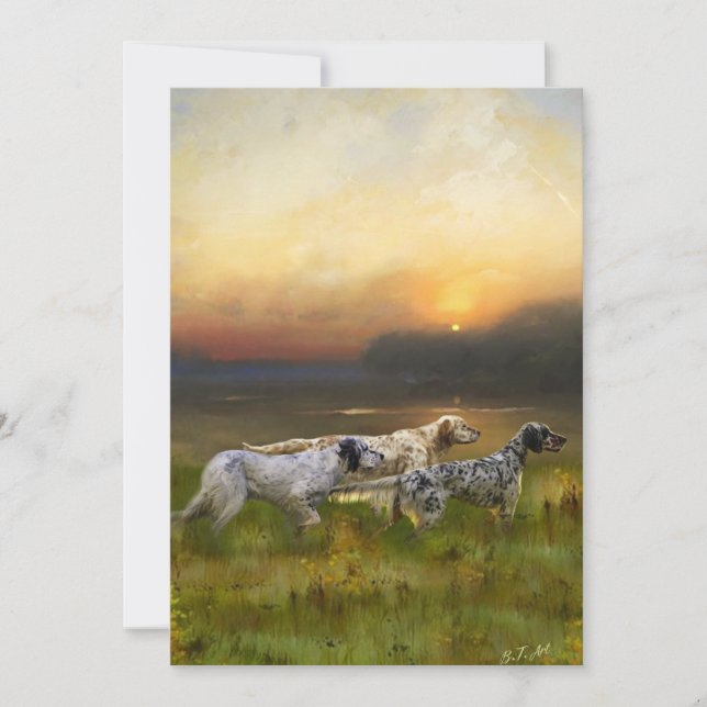 Setter-Familie Einladung (Vorderseite)