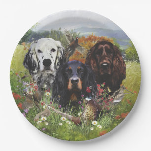 Setter-Familie Pappteller