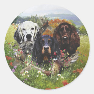 Setter-Familie Runder Aufkleber