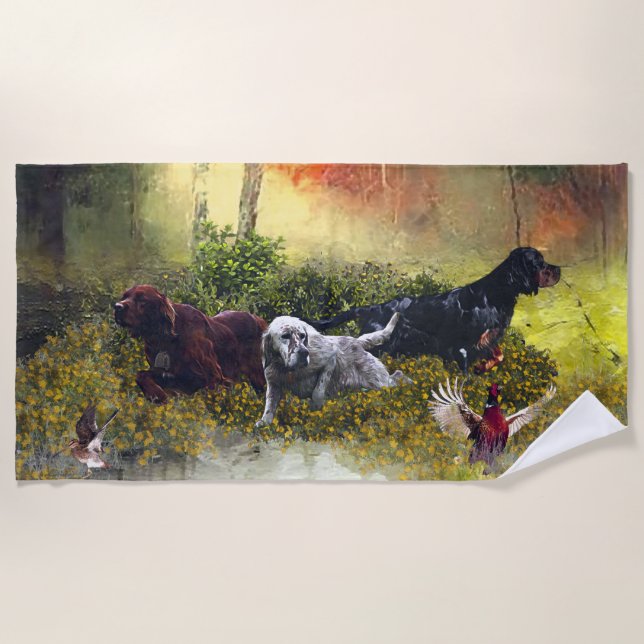 Setter-Familie Strandtuch (Vorderseite)