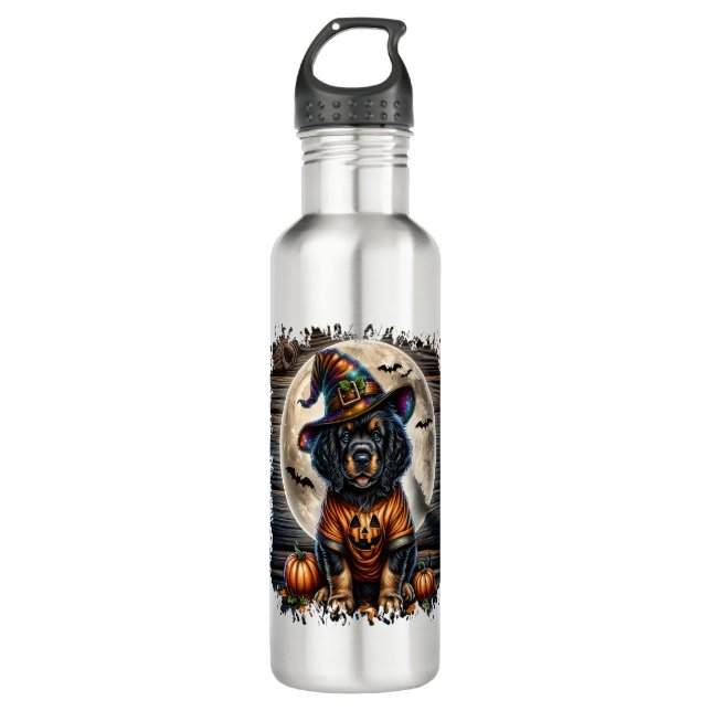 Setter Hund Halloween Quadrat Edelstahlflasche (Vorderseite)