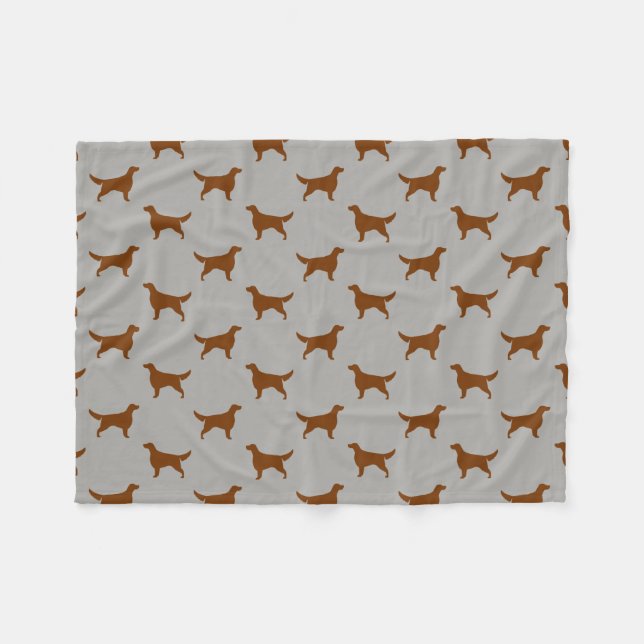 Setter-Silhouette-Muster Fleecedecke (Vorderseite (Horizontal))