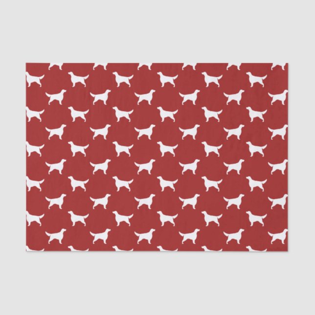 Setter-Silhouette-Muster-Rot Seidenpapier (Vorderseite)
