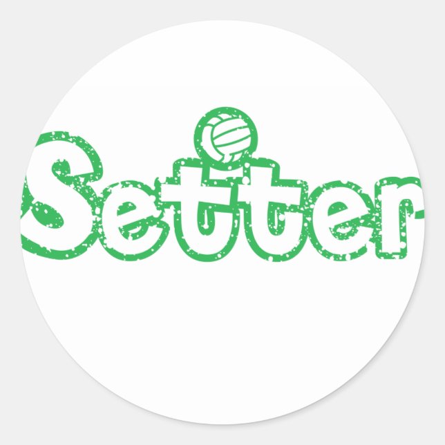 Setter Volleyball Runder Aufkleber (Vorderseite)