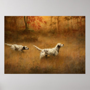 Setters in a Field by Percival Leonard Rosseau Poster