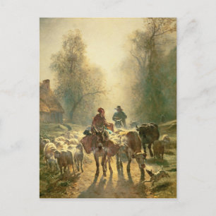 Setting Off For Market Postkarte