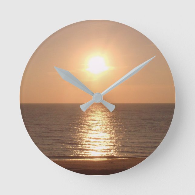 Setting Sun Runde Wanduhr (Vorderseite)