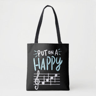 Setz Ein Fröhliches Gesicht Auf Musik Lustiger Mus Tasche