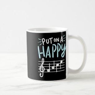 Setz ein glückliches Gesicht auf Musik - Lustiger Kaffeetasse