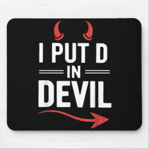 Setze D in Teufel Lustiges Halloween-Paarmatching Mousepad