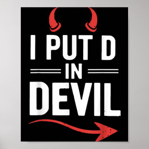 Setze D in Teufel Lustiges Halloween-Paarmatching Poster