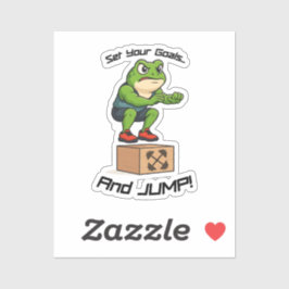 Setze deine Ziele und springe - Männlicher Frosch  Aufkleber