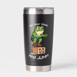 Setze deine Ziele und springe - Männlicher Frosch  Thermobecher