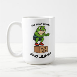 Setze deine Ziele und springe - Männlicher Froschk Kaffeetasse